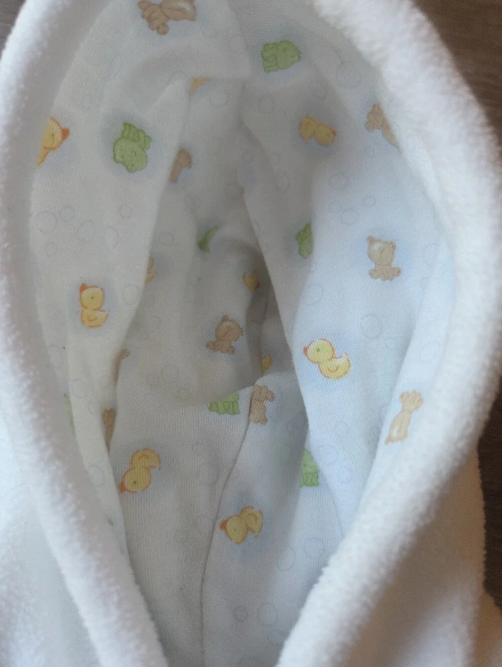 Vintage Carters Baby Boys White Fleece Hooded Jacket with Animal Appliques